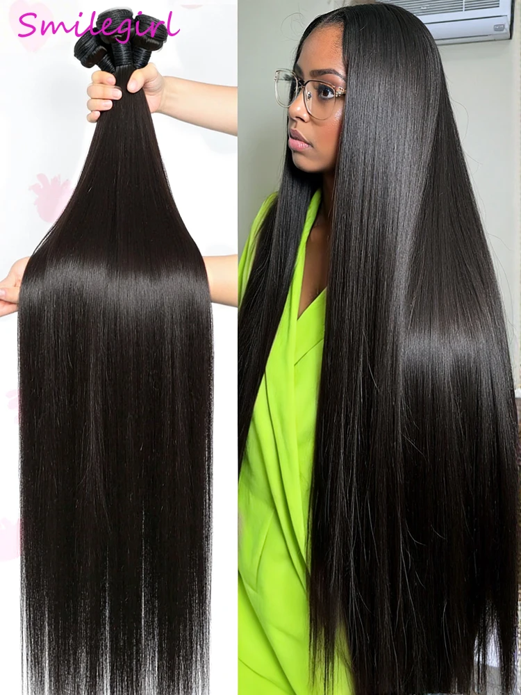 

28 32-дюймовые прямые 100% плетения человеческих волос, необработанные наращивание волос, бразильские натуральные черные 3 4 пучка, необработанные