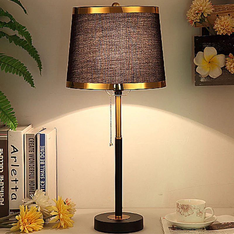 

American Simple With Chain Switch Desk Light Nordic Modern Living Room Hotel Bedside Lighting Study ReadingLamp