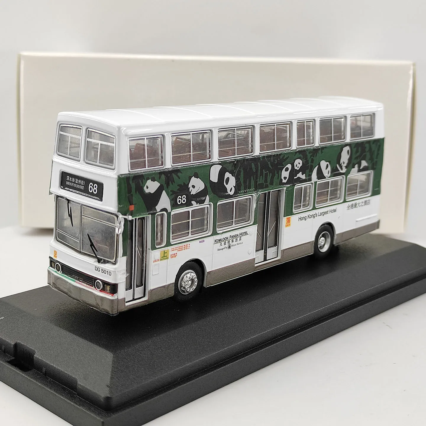 Diecast 1:76 Scale Hong Kong Bus #68 Panda Painted Alloy Bus Model
