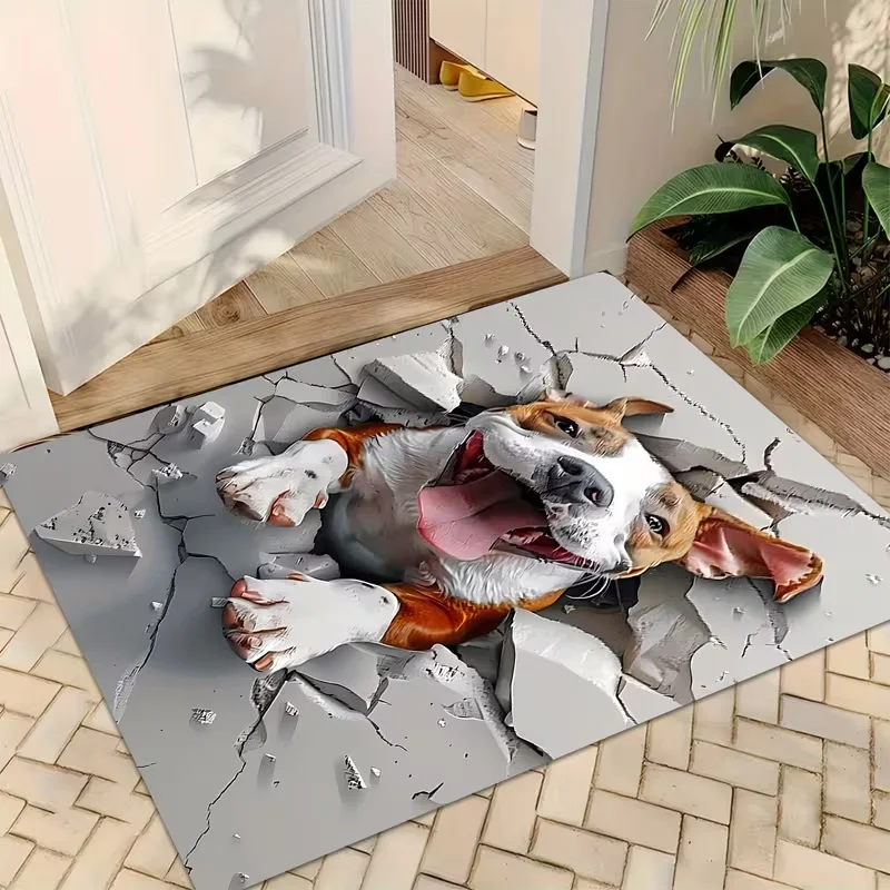 3D Paw Floor Mat with Realistic Relief Texture Anti Slip Pad Suitable Indoor and Outdoor Entrance Kitchen and Pet Area Carpets