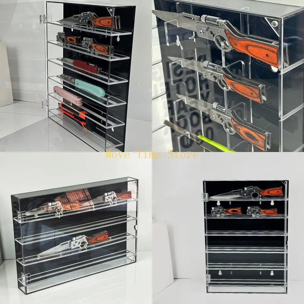 

92ME Multilayer Collection Case Folding Cutter Display Stand Clear Storage Case Display Holder Box Enduring