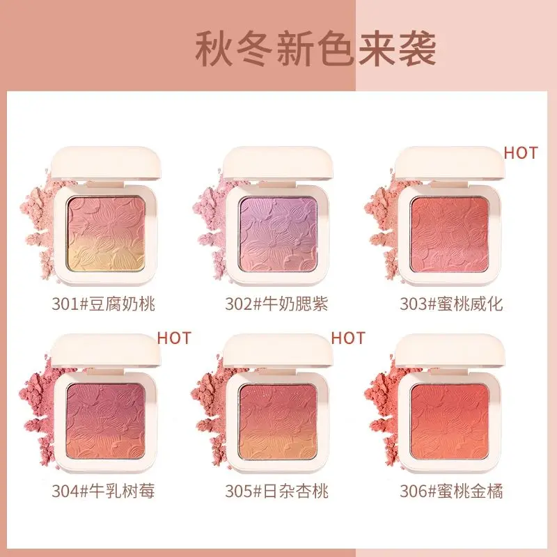 GOGO TALES Gradual Blush Palette Long Lasting Easy To Wear Peach Pink Face Natural Brightening Cream Blush Makeup Maquiagem