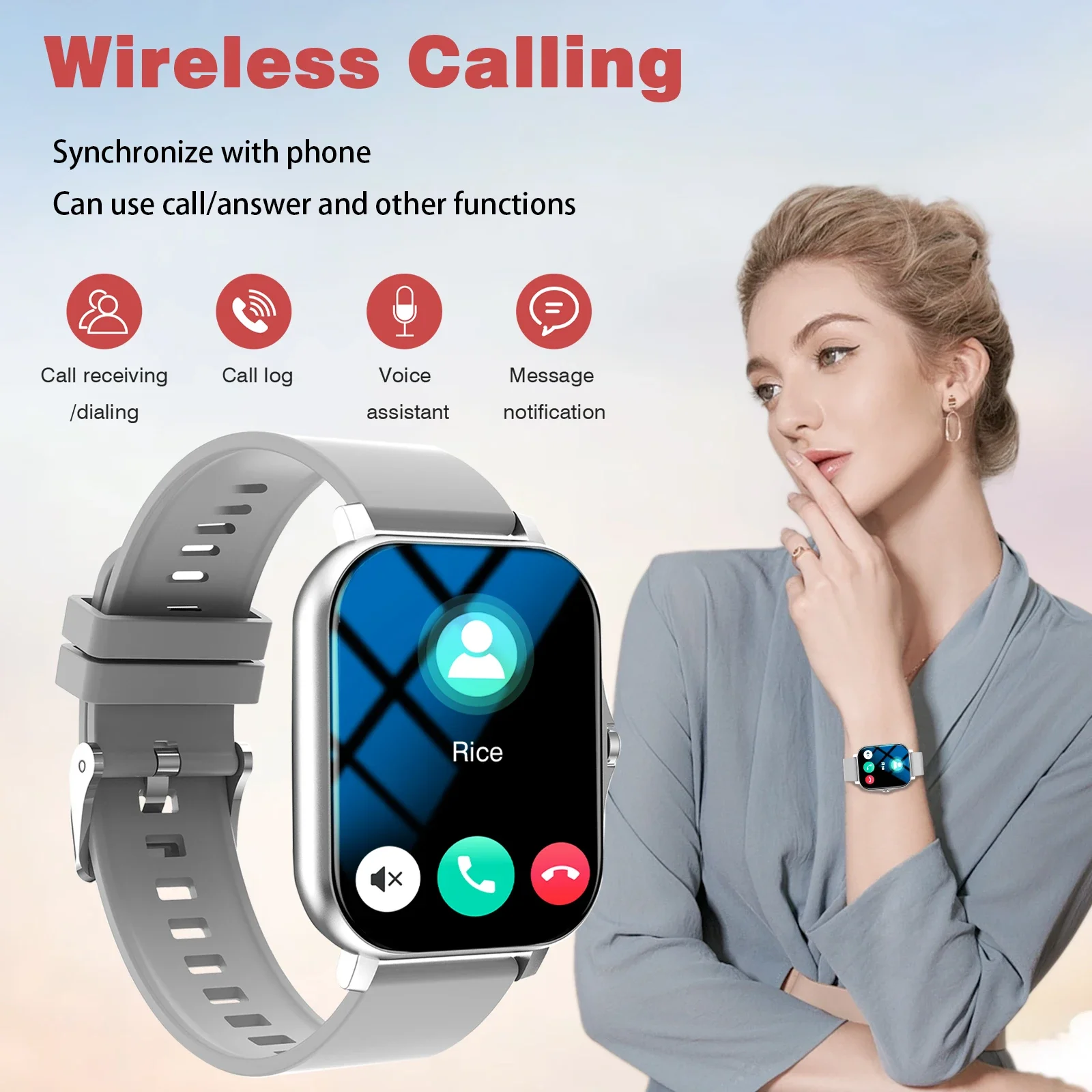 Smartwatch (responte/fazer chamadas), para mulheres e homens, display HD unissex, pedômetro rastreador de atividade fitness, relógios inteligentes