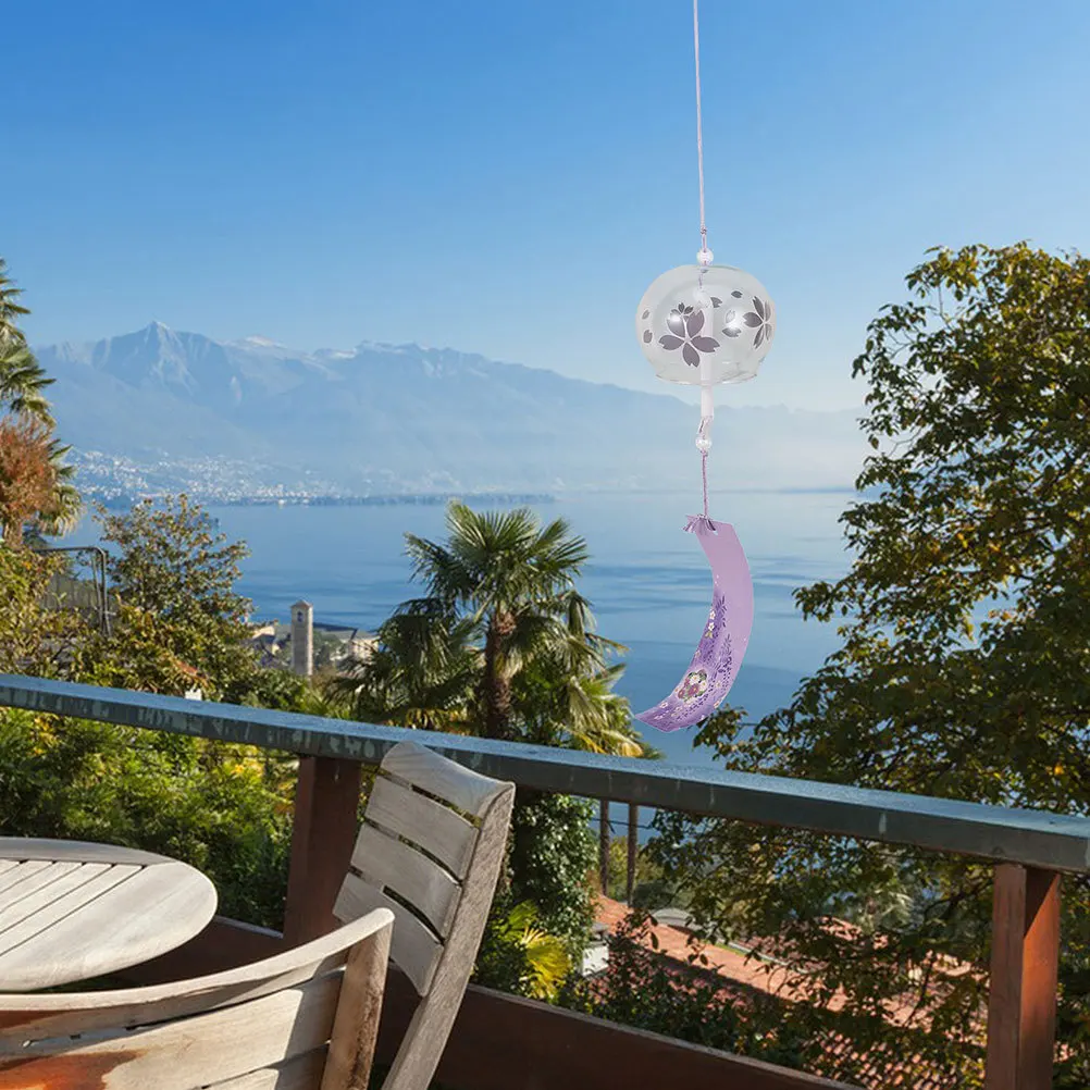 

3Pcs Glass Wind Chimes Hanging Wind Bells Japanese Style Outdoor Indoor Decor for Patio Lawn Courtyard Living Room Window Garden