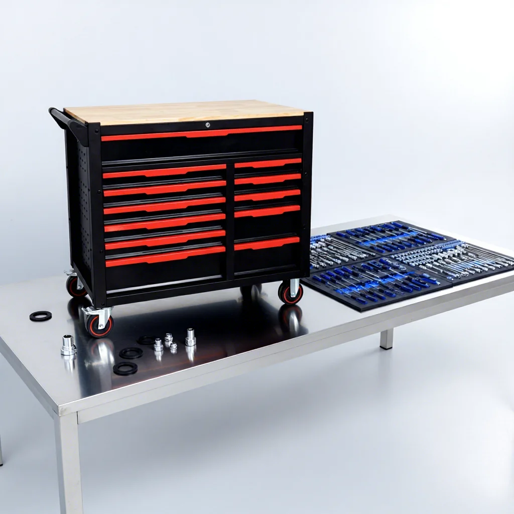 Stainless Steel Garage Storage Cabinet Tool Chest Garage Workshop Professional Drawer 245Pcs Tool Set Combination Tool Cabinets