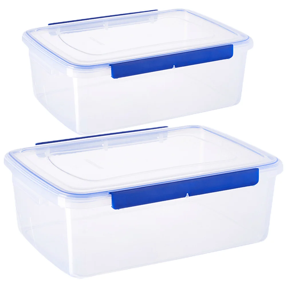 

2Pcs Plastic Dough Proofing Boxes Airtight Pizza Dough Containers Leak Proof Kitchen Storage Box for Home Outdoor Office Camping
