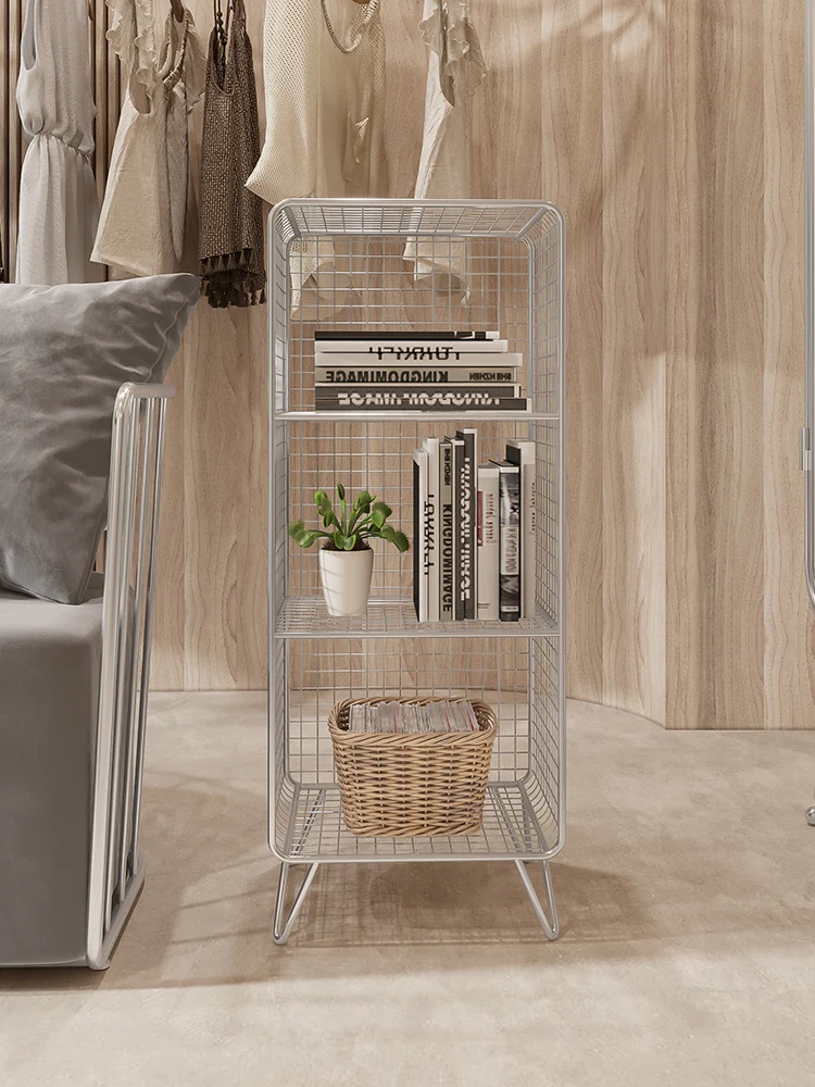 Multi-layer Hanging Window Shelf Living Room Iron Bedside Cabinet Simple Bedroom Study Floor Standing Storage Holders