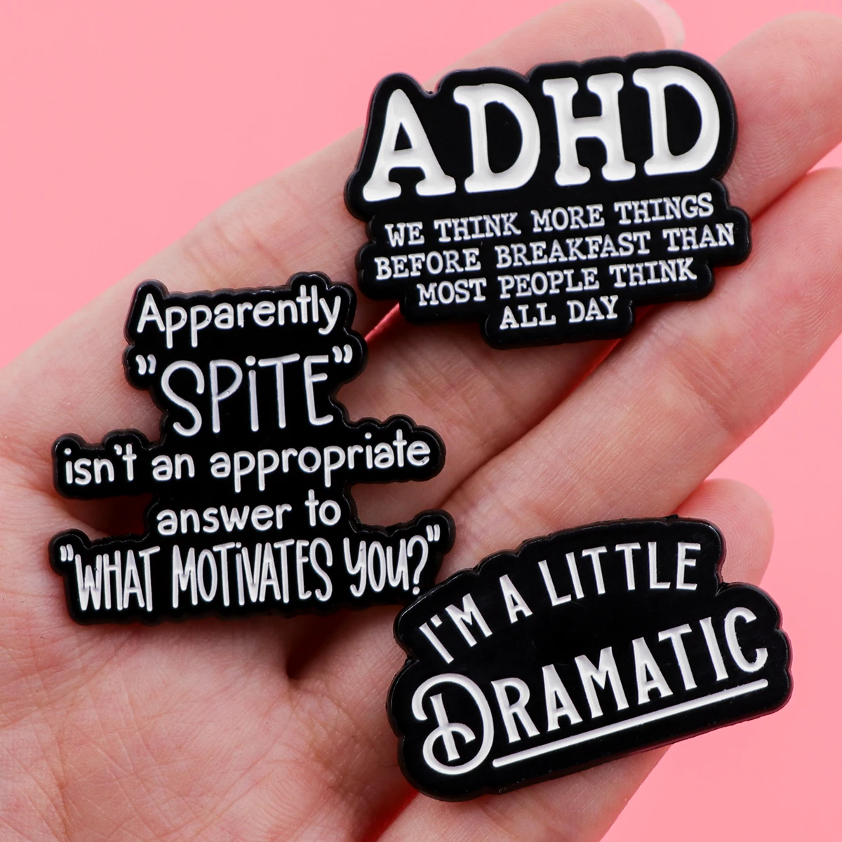 ADHD Enamel Pins Funny Quotes Brooches Badge Lapel Pin For Backpack Clothes Decoration Vintage Jewelry Friends Gifts