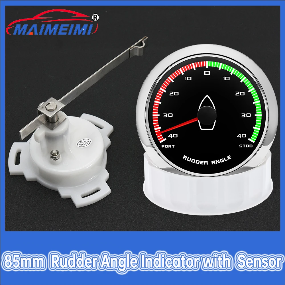 

85mm Waterproof Marine Boat Rudder Angle Gauge Indicator With Rudder Angle Sensor Waterproof IP67 0-190ohm Car Gauge