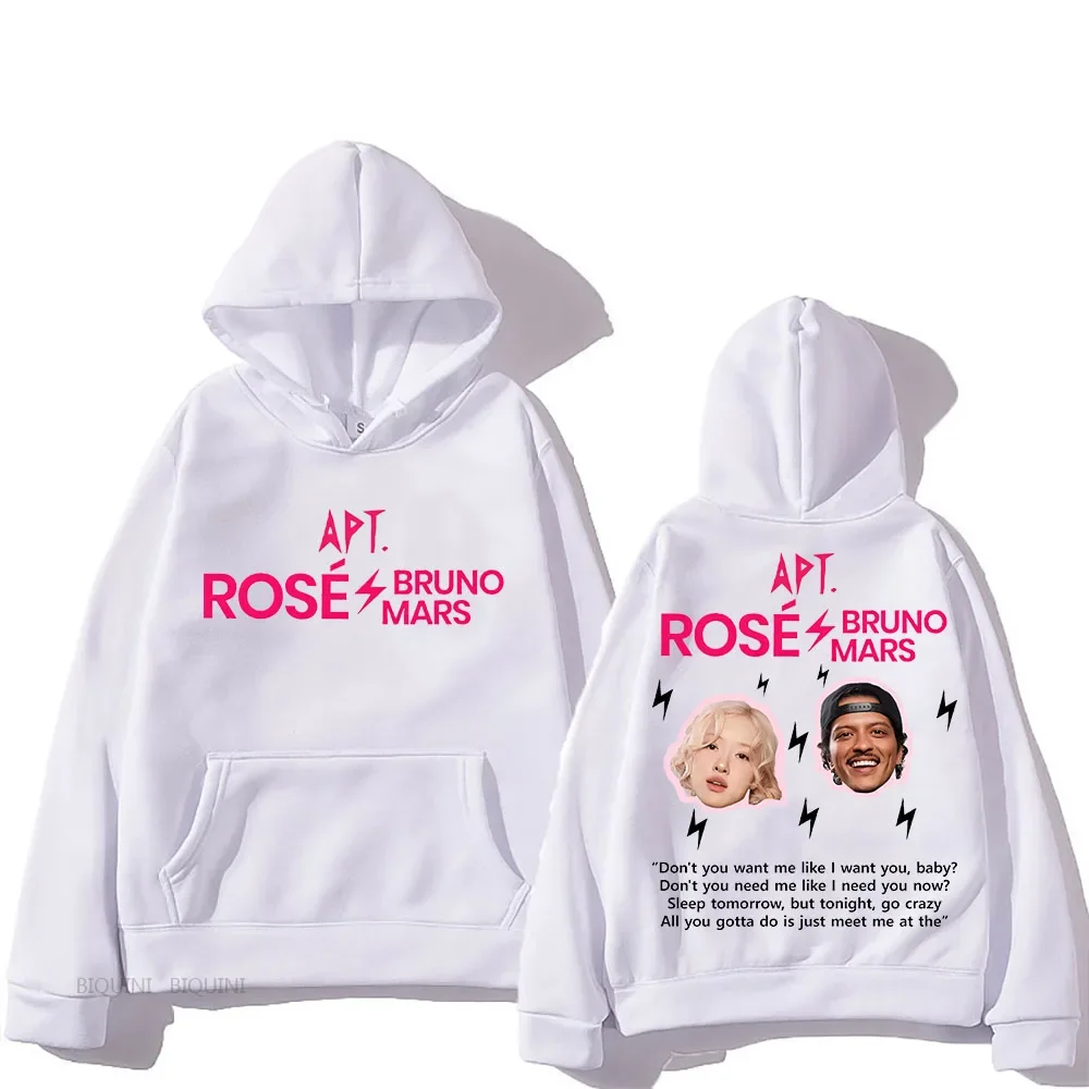 ROSÉ & Bruno Mars APT Hooded Sweatwear Couple Fleece Hooded Sweatshirt Funko Pop Hip Hop Clothes Moletom Fashion Punk Pullovers