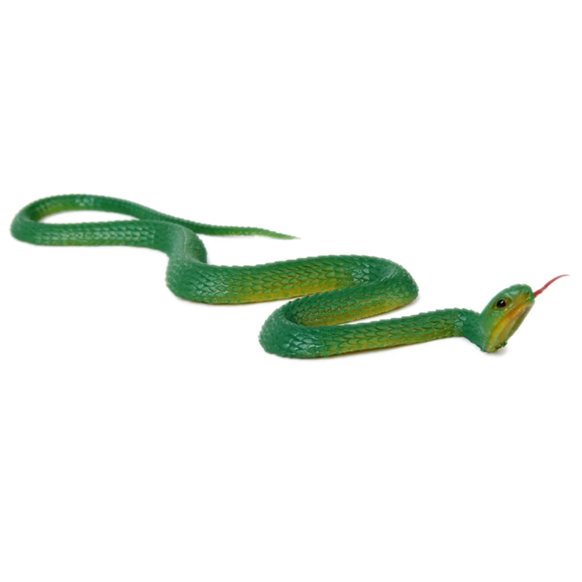 A77I 6X Simulation Soft Plastic Toy Snake Simulation Snake Rubber Tip Toy - Green