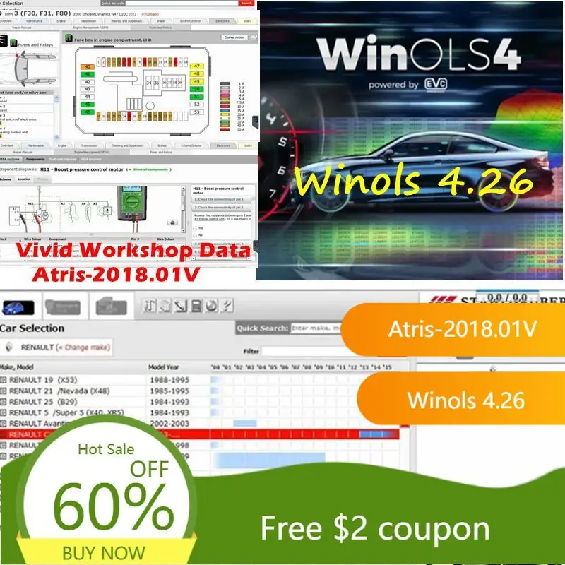

НОВЫЙ Vivid Workshop Data Atris-2018.01V Winols 4,26 с 66 вилками + файл Damos 2020, все данные + установка видео