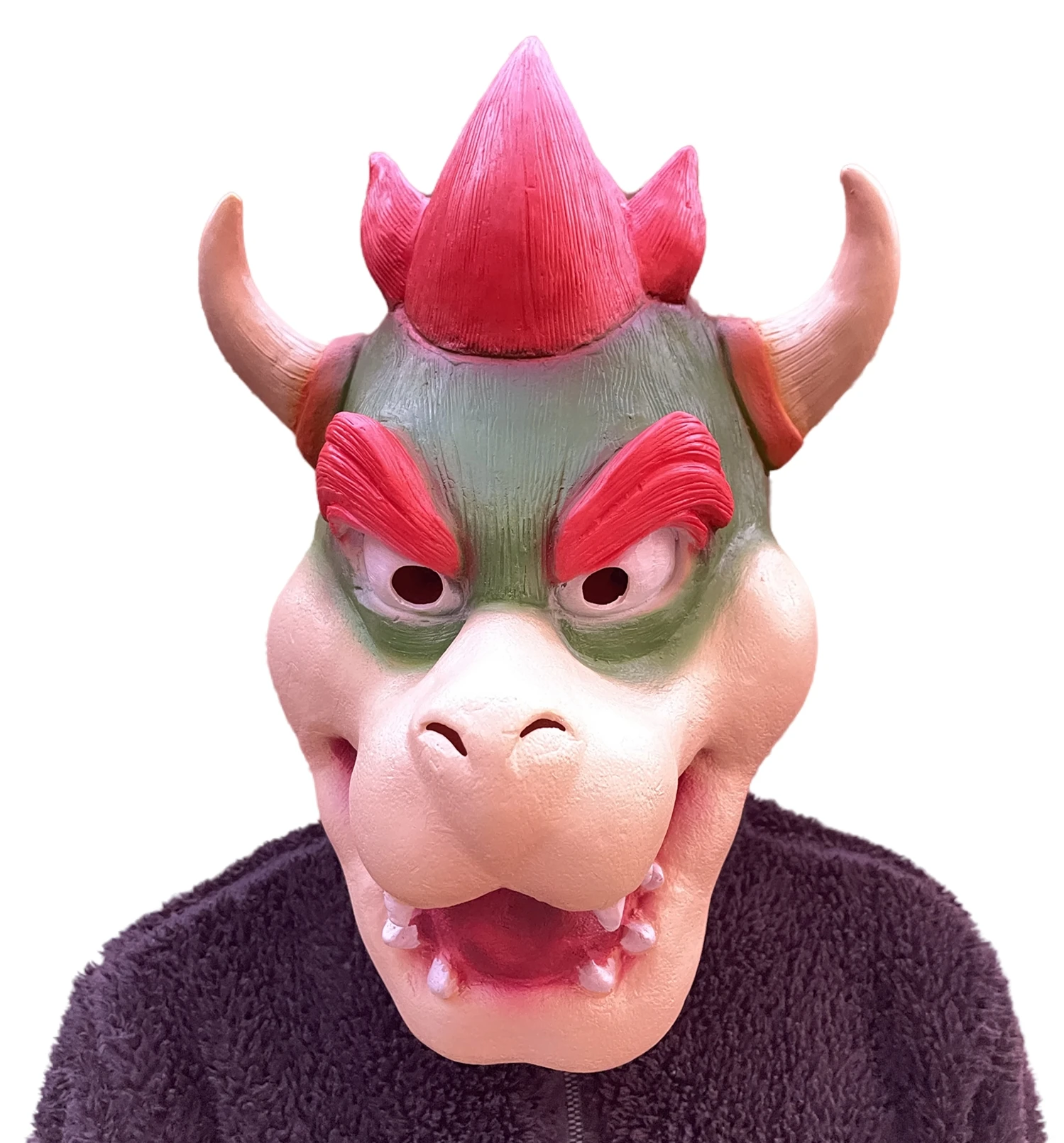 Imagem -02 - Bowser King Koopa Látex Máscara e Garras Luvas Super Bros Monstro Vilão Cosplay Halloween Costume Props para Adulto