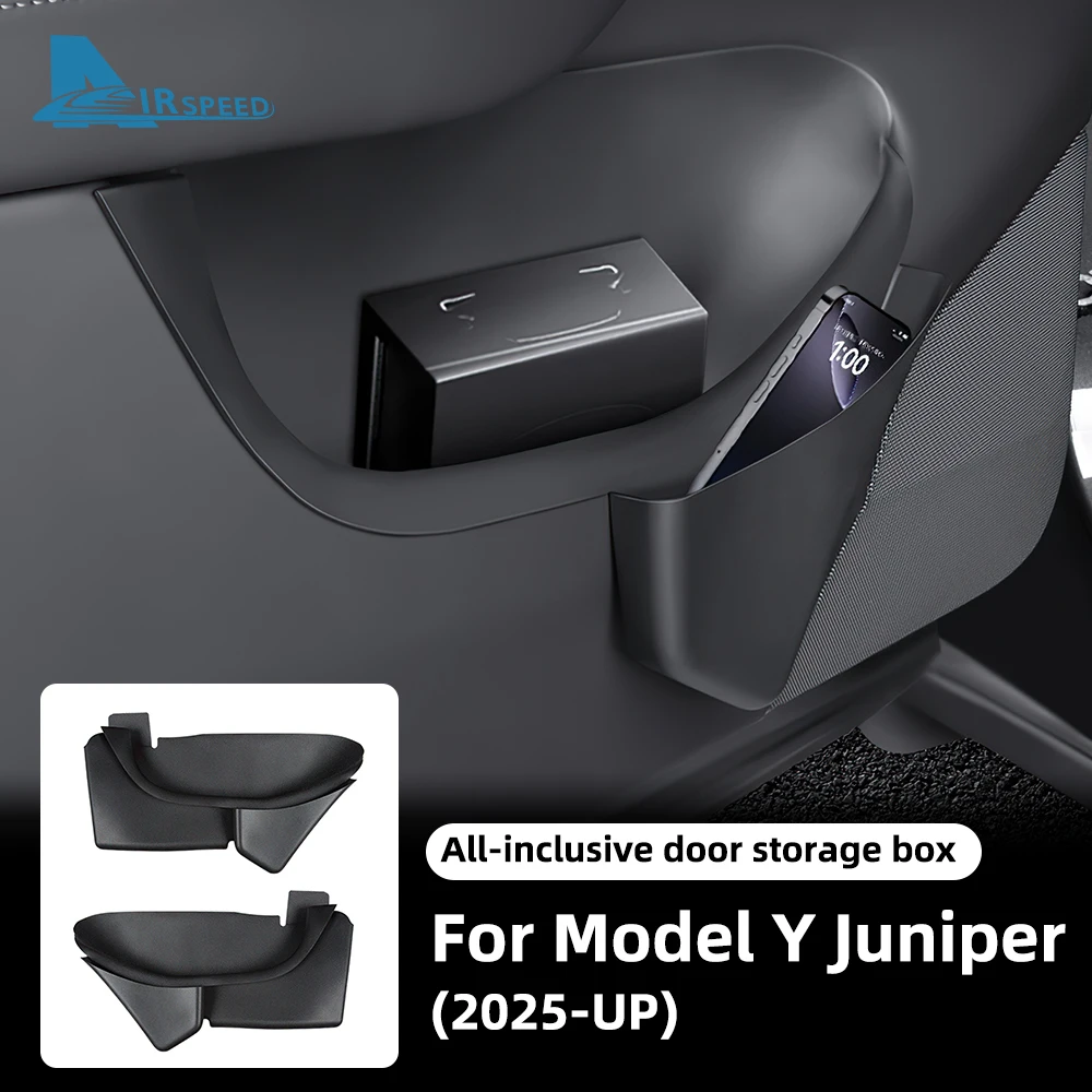 

Silicone Car Door Storage Box For Tesla Model Y Juniper 2025 2026-UP Full-Cover Front and Rear Door Handle Organizer Accessories