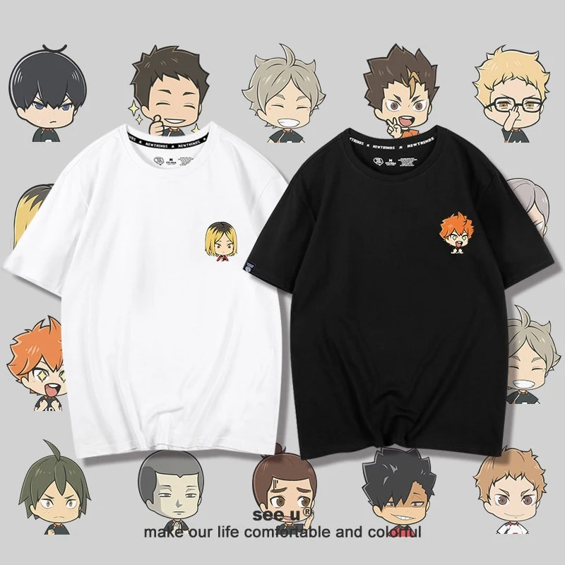 

Anime Haikyuu!! Shoyo Hinata Tobio Kageyama Sugawara Koushi Cosplay Jacket Short-sleeved T-shirt Pure Cotton Student Ambitus