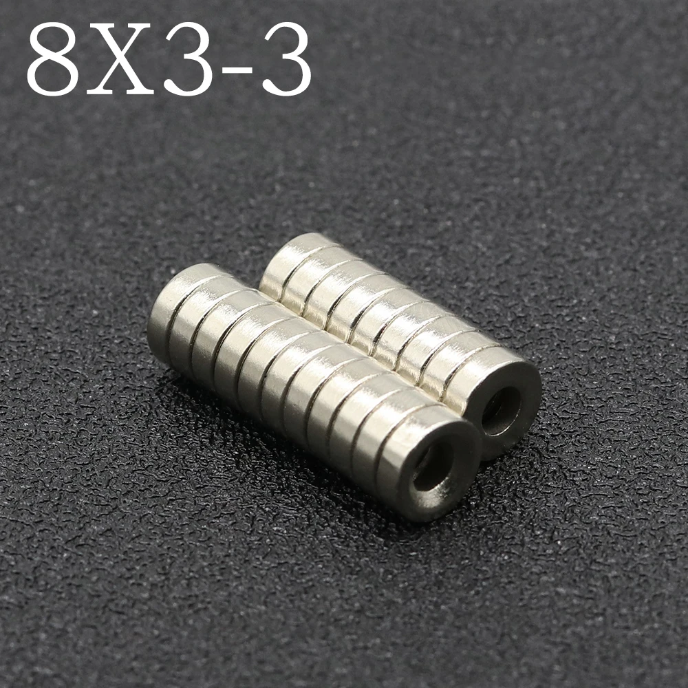 20/50/100/200/500pcs 8x3-3 neodym magnetem 8mm x 3mm - 3mm N35 ndfeb kolo super sytý silná trvalý magnetický imanes