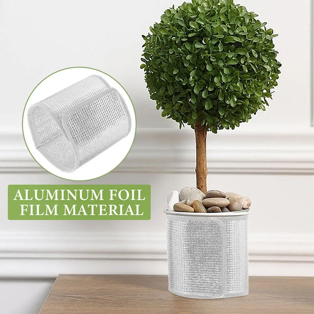 5Pcs Reusable Self Adhesive Flower Pot Thermal Cover Double Sided Aluminum Foil Plant Protection Outdoor Freeze Frost Prevention