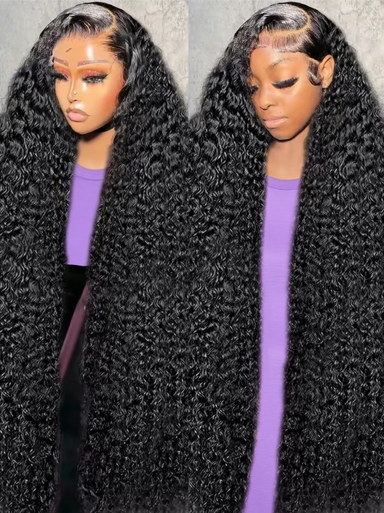 

Парик из натуральных волос с глубокой волной 40-46 дюймов, 13x6 HD Lace Frontal, 13x4 Curly Water Wave Lace Front, бразильский, для женщин, 300% плотность