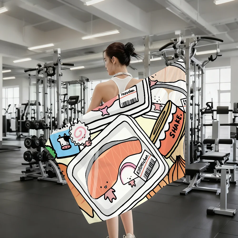 

Мягкое большое пляжное полотенце Sa Cute Cartoon K-Kirimichan для душа, сауны, путешествий, спа, быстросохнущее, для спортзала