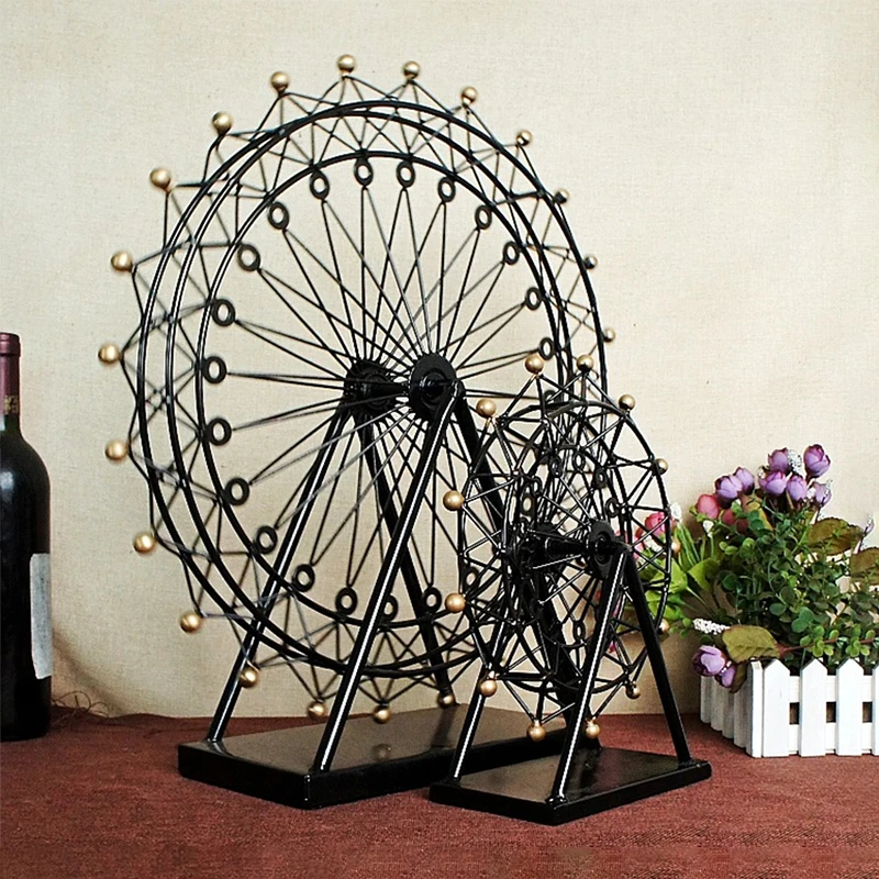 Special Iron Art Hand-made Ferris Wheel Home Living Room Ornament Dining Tabletop Decoration Modern Metal