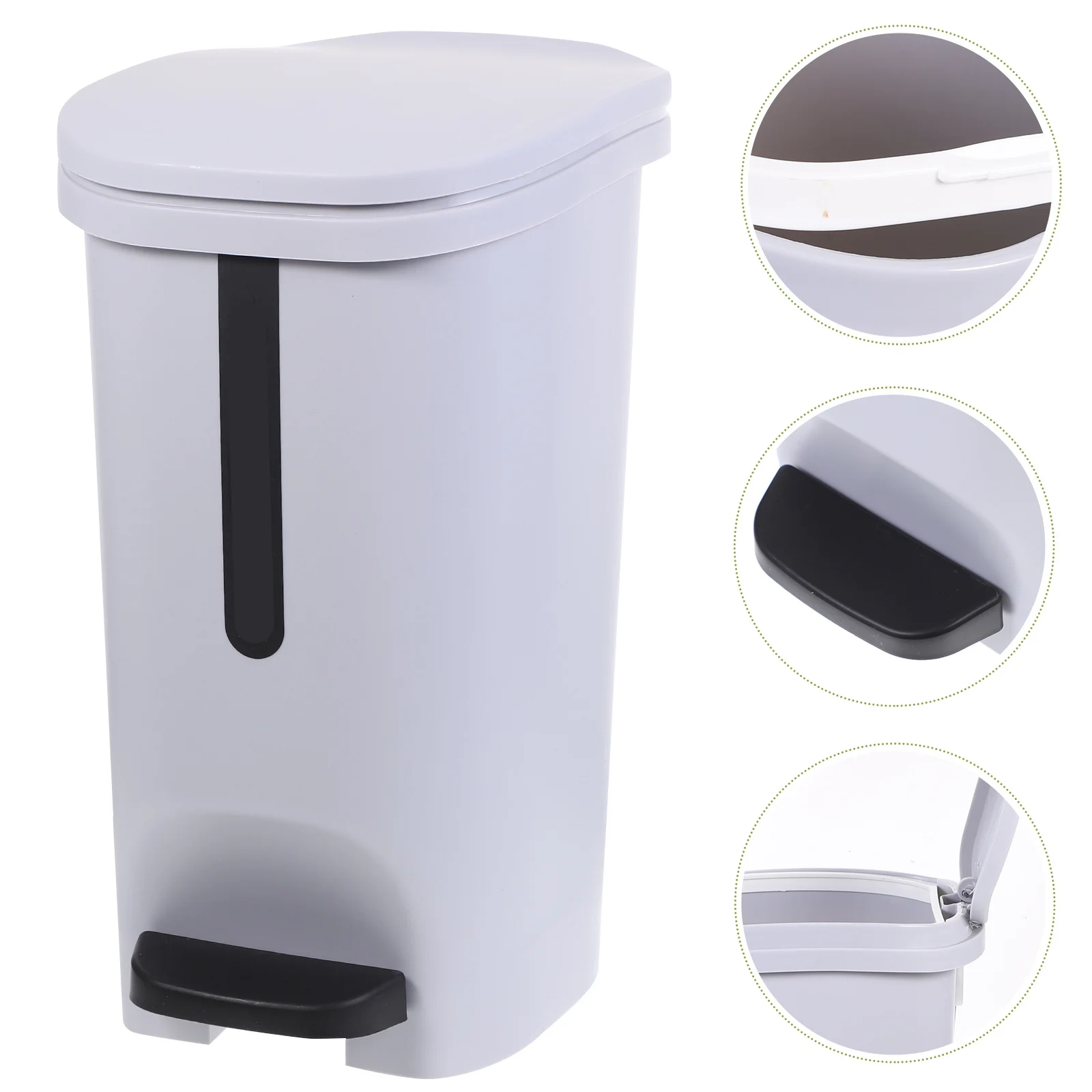 

Step-on Trash Can Foot Pedal 10L Household Waste Container Kitchen Bathroom Trash Bin Sealed Lid Odor Proof