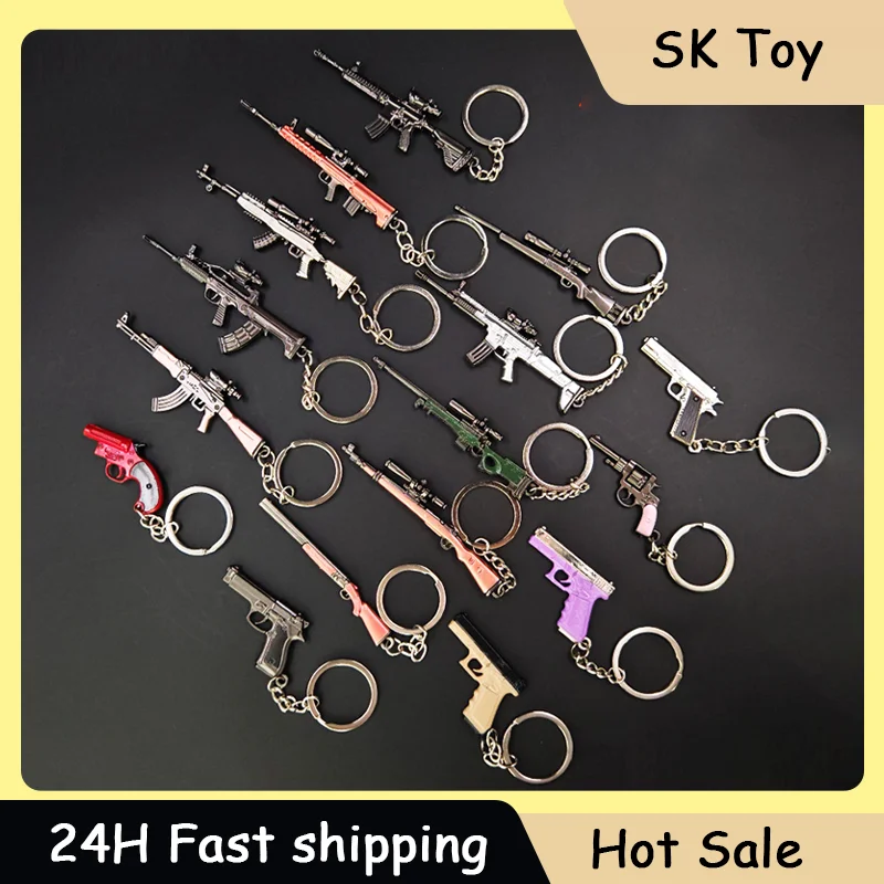 

Mini Game Gun Keychain P90 S686 DP-28 Alloy Metal Gun Pendant Fashion Accessories KeyRing Gifts Collections