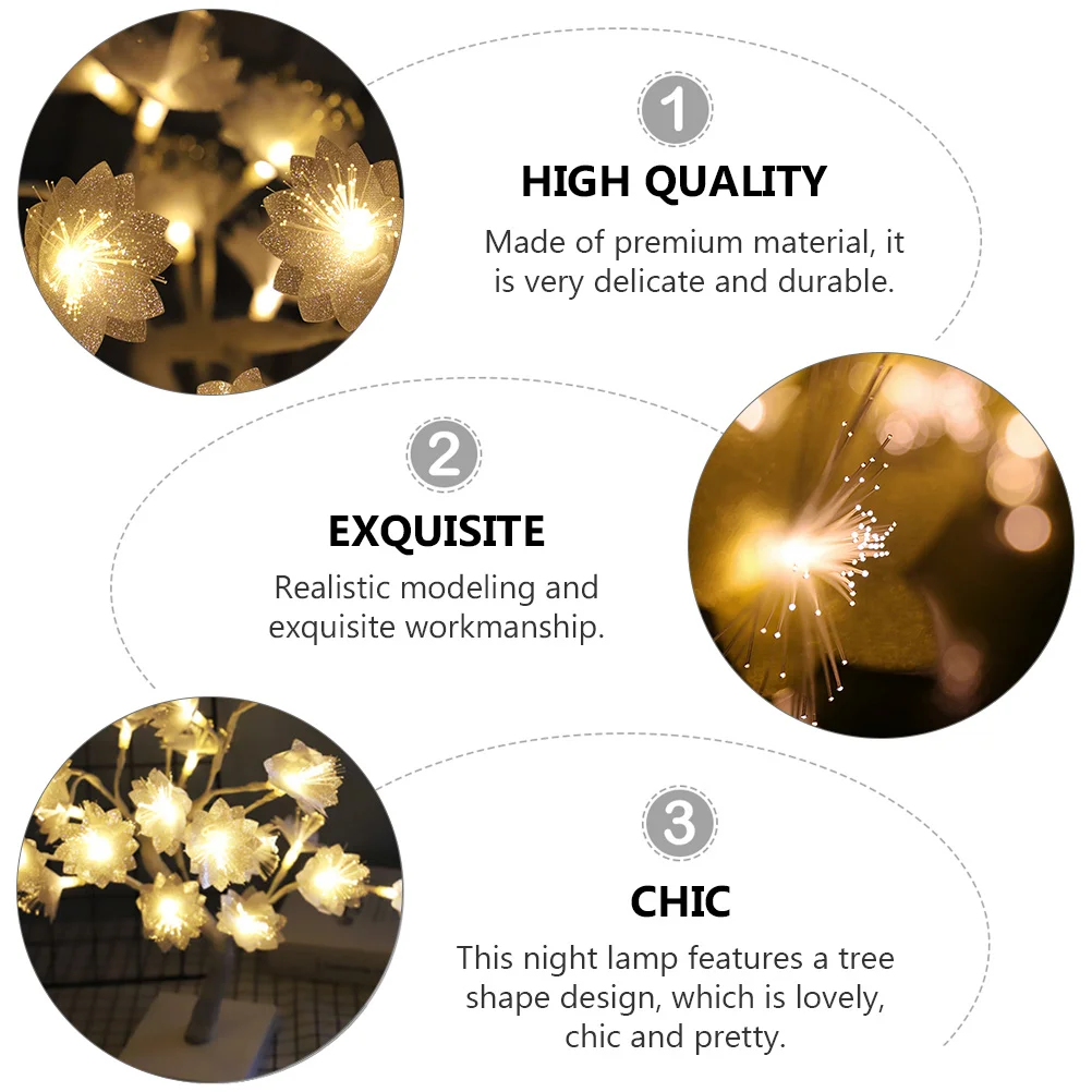 USB الألياف البصرية شجرة شكل LED مصباح الليل الإبداعية سطح المكتب ضوء ديكور السرير ضوء الليل زخرفة لغرفة النوم ديكور المنزل #2