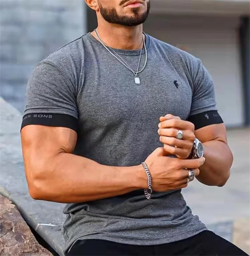 2023 Sik Silk T Shirt Men Summer Short Sleeve Compression Tshirt Mesh Tops Tee Brand Male Clothing Casual Fashion T-shirts Men