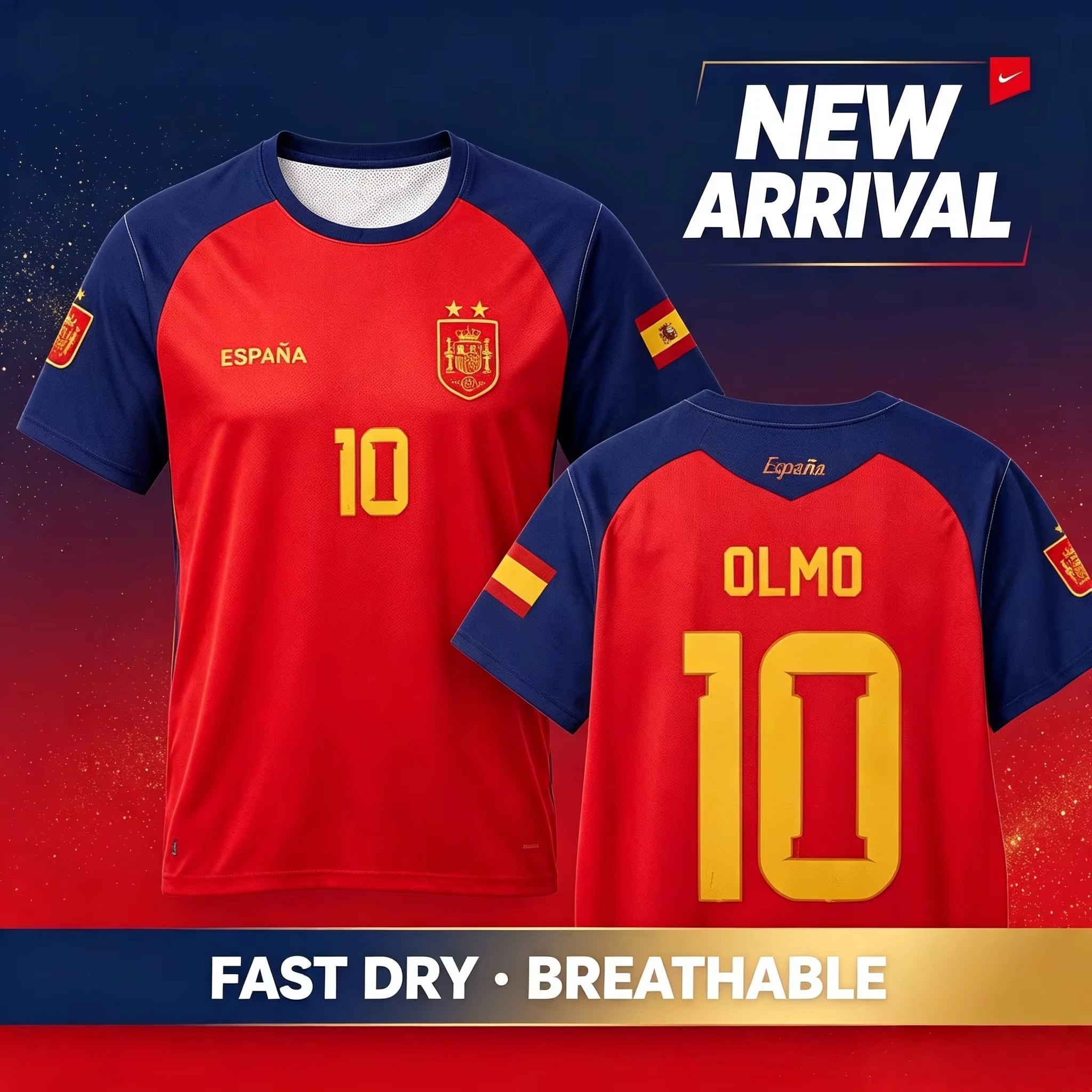 Men's Quick Drying Football Shirt 2026 Spanish Team Yamal Player Edition Family Kids Tees 3D Matching Design Comfortable T-shirt
