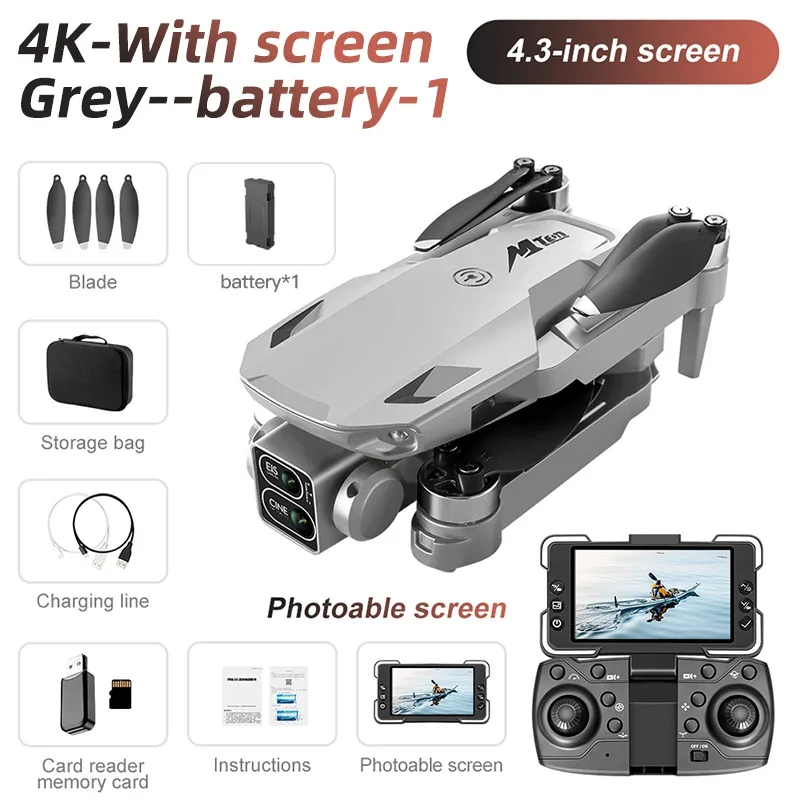 Lenovo M10 Rc 4K Drone 8K Profesional HD Dual Camera Met Scherm FPV WIFI Borstelloze Motor Obstakel vermijden Quadcopter Speelgoed