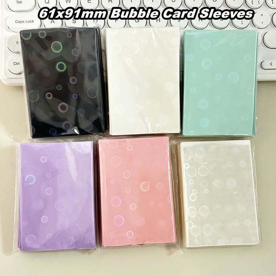 SKYSONIC 50pcs Kpop Card Sleeves 61x91mm 20C Bubble Holder For Holo Postcards Top Load Films Photocard Game Cards Protector