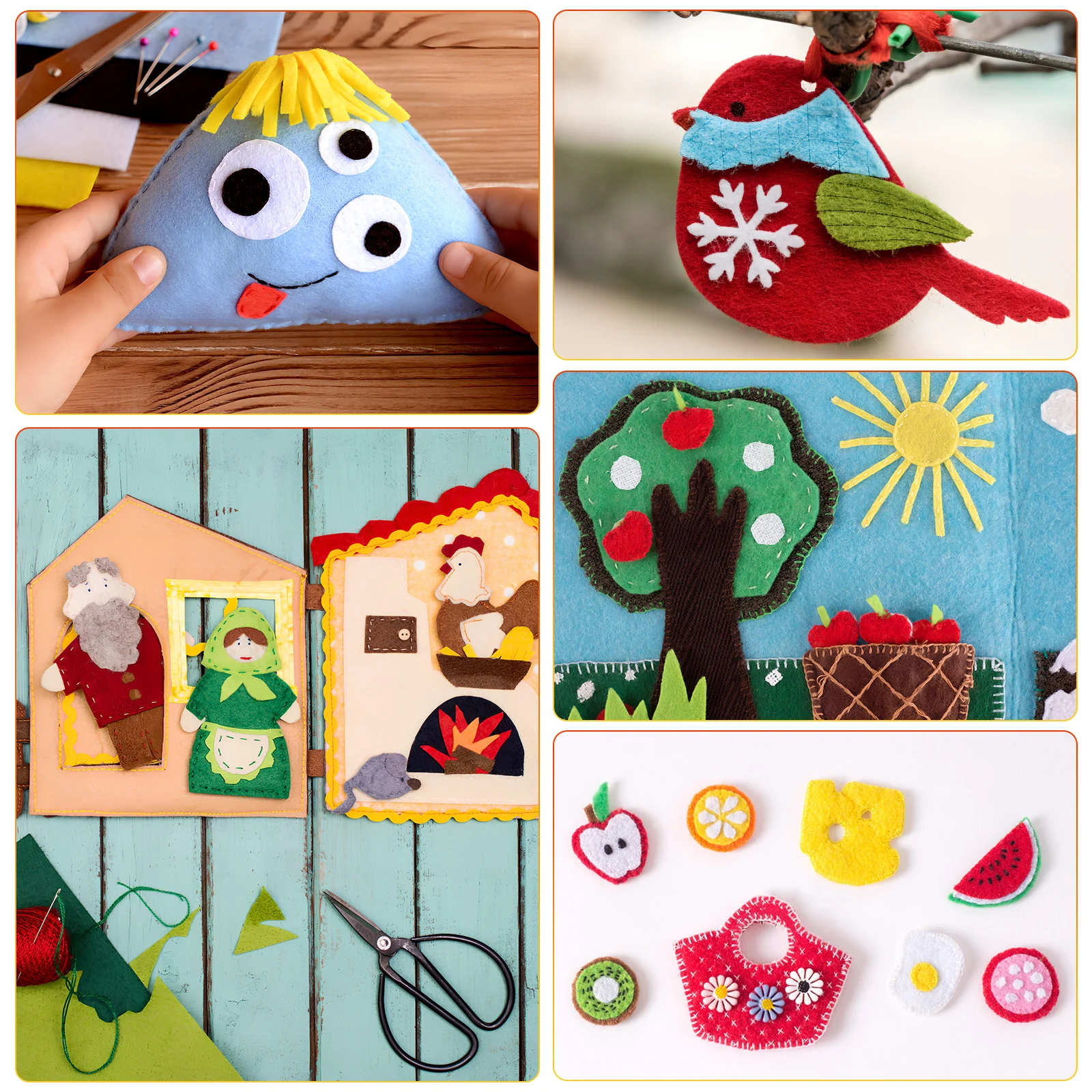 

60pcs Handmade Craft Felt Sheets Colorful Fabric Squares for Kids Sewing Embroidery Clothing Accessories Diy Projects