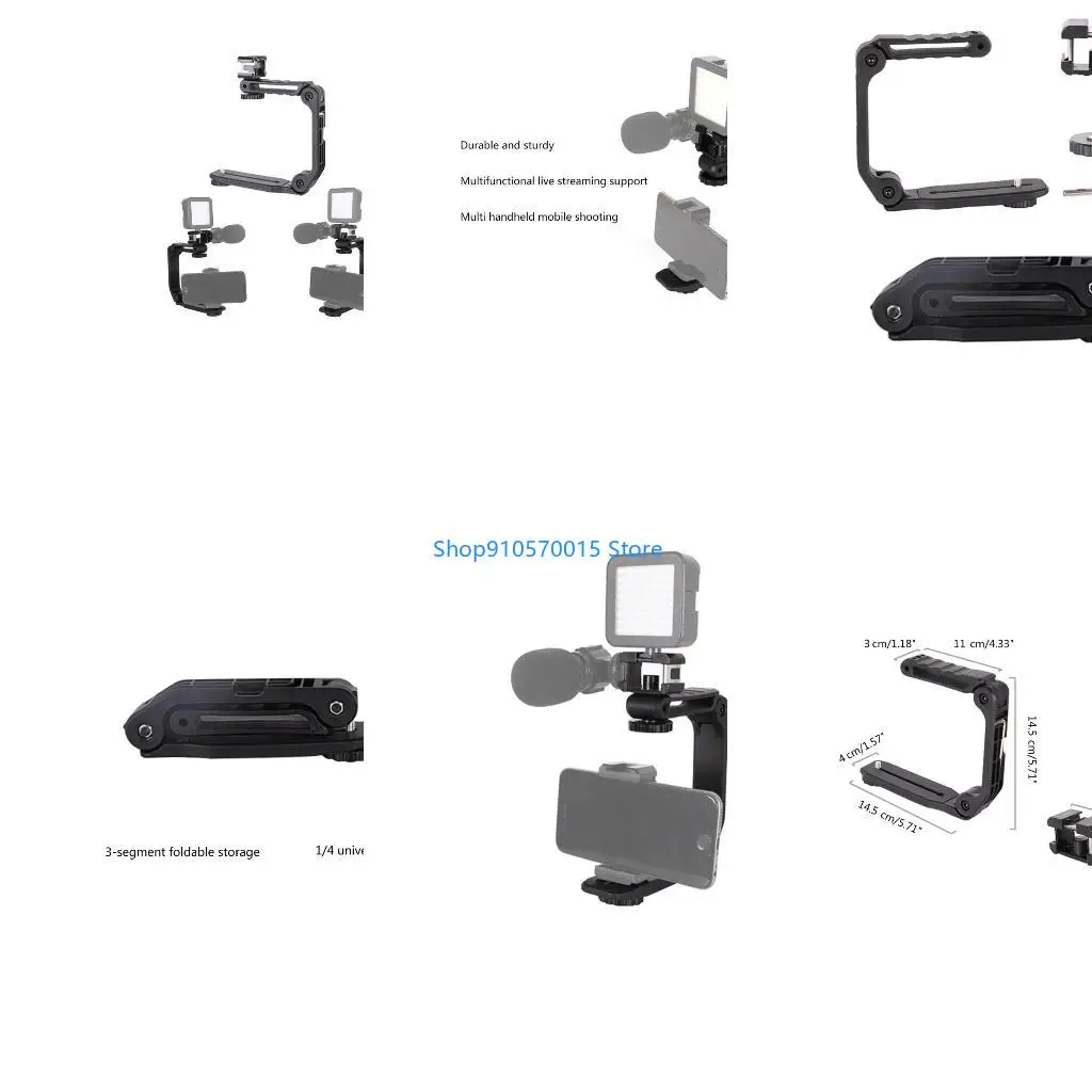 B95C Video Grip U Shaped Folding Stabilizer for Clear and Shots and Videos