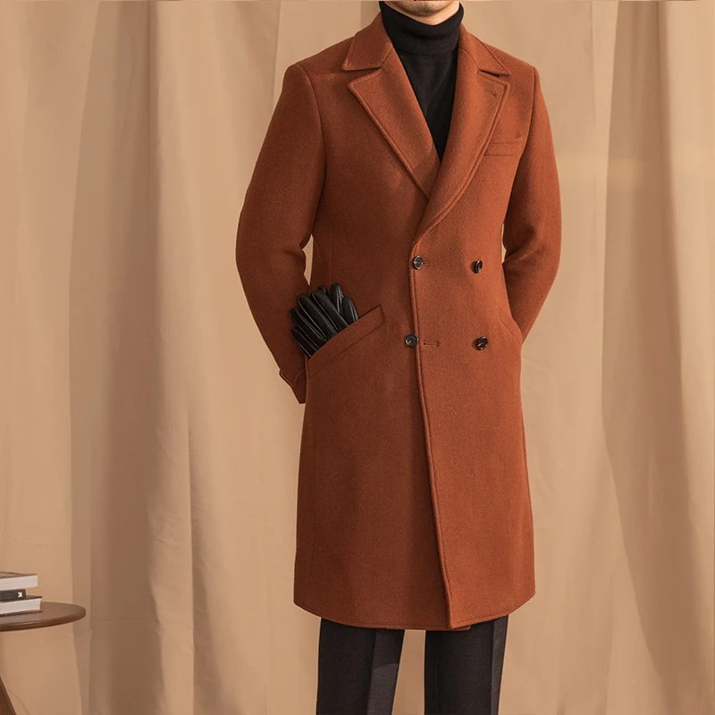 

Mr. Lu San 60% wool winter gentry chestfield double-breasted long coat warm coat