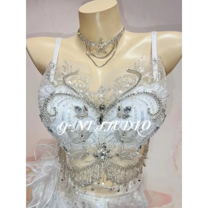 Customized Pure Desire EDC Electronic Syllable Bikini Vest Dress Stage Performance Costumes Bras Skirts