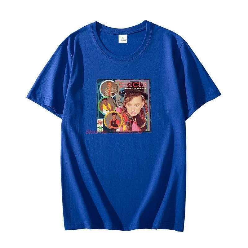 Men's Retro Graphic T-Shirt Boy George Culture Club Short Sleeve Summer New Tees Tops for Casual Wear