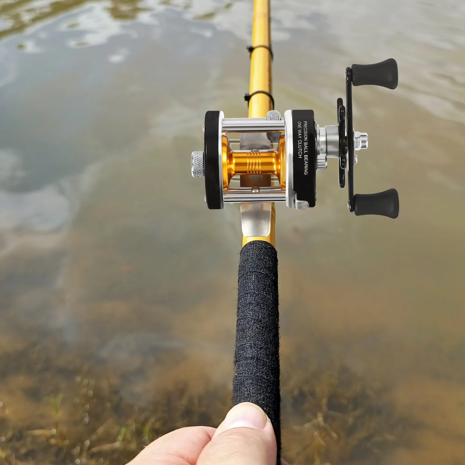 

Black 25 # 3.8:1 metal bait reel - right hand, , Round Baitcasting Reel, Conventional Reel for Catfish