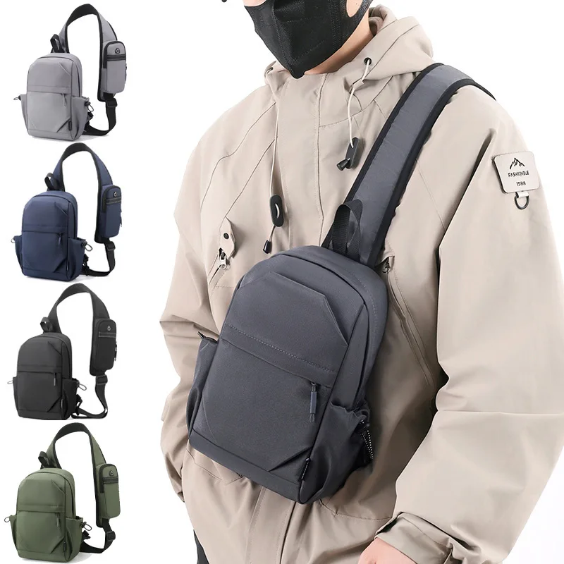 

Fashion Casual Sling Chest Bag Backpack for Man Waterproof Oxford Shoulder Bag with Phone Pocket Crossbody Hiking Travel Gym Bag