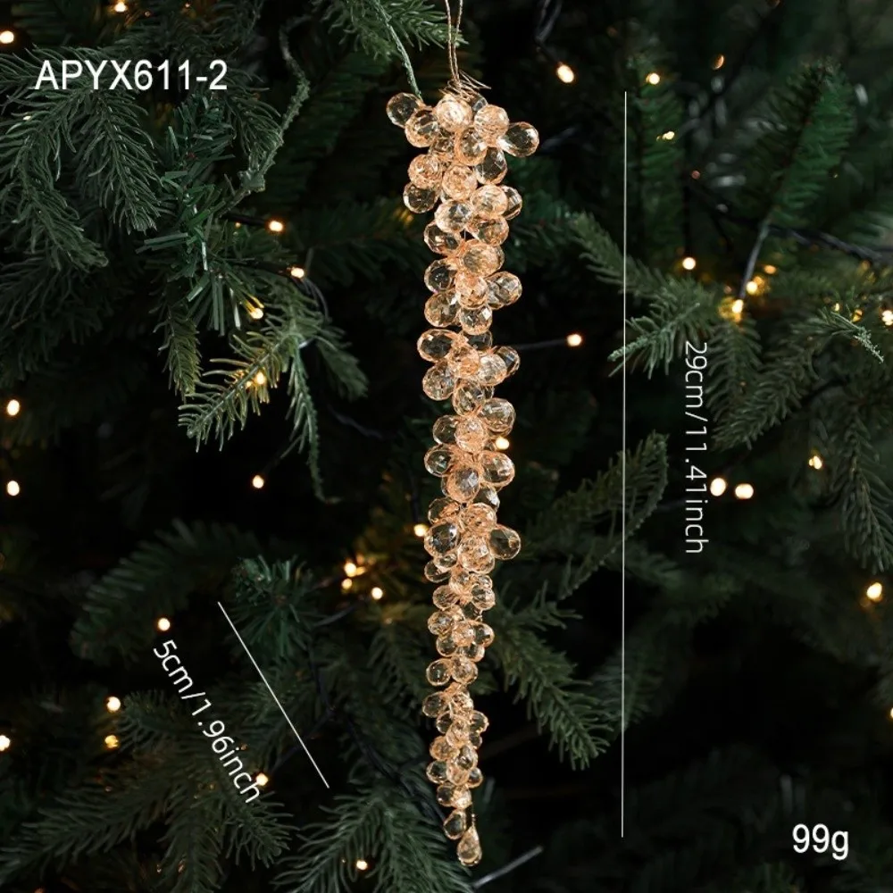 كريستال برعم كريستال العنب قلادة يبكي الصفصاف فرع طويل لتقوم بها بنفسك فروع كريستال شفافة قلادة بها خرزات نمط #5