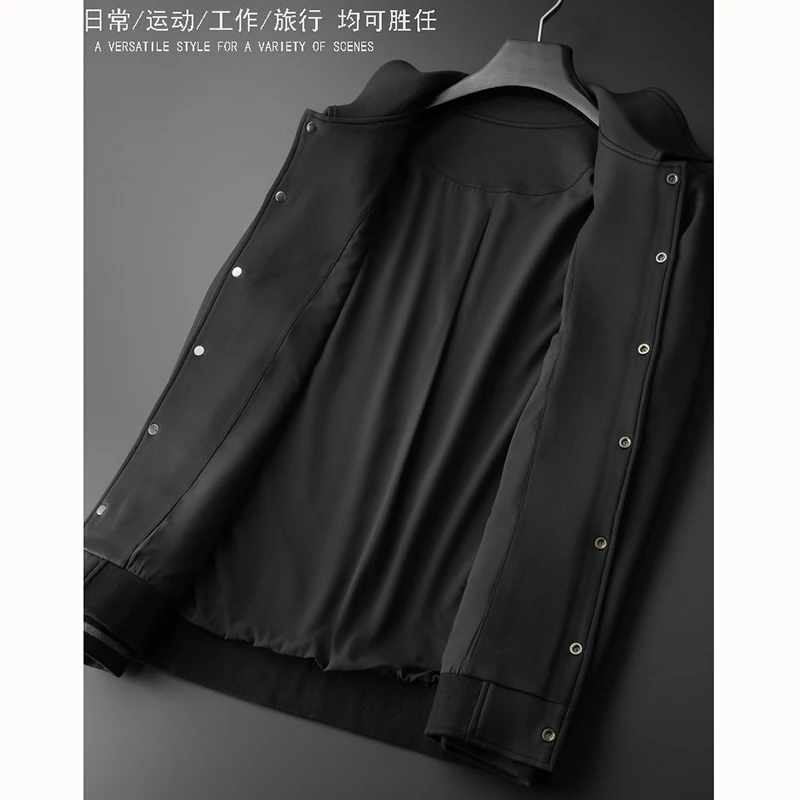 High-end custom vertical stretch silky anti-wrinkle sports two-piece men\'s lapel jacket casual suit