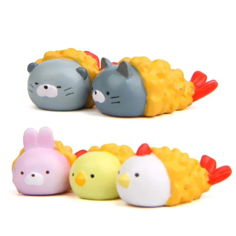 Creative Magnet Fried Shrimp Cat Chicken Bear Refrigerator Magnet Resin Stereo Diy Decorative Accessories Cute Magnetic Sticker