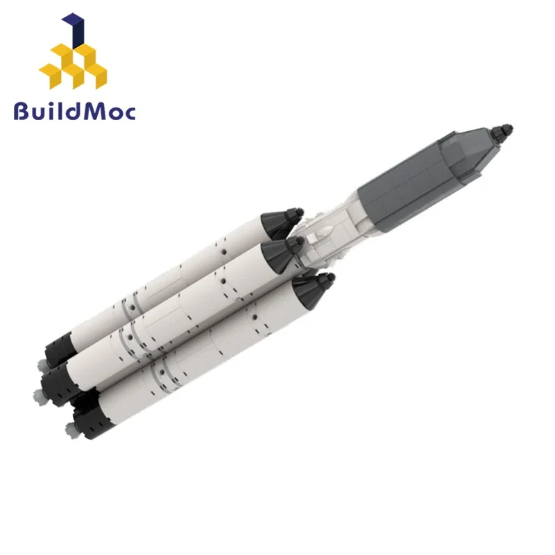 BuildMoc Space Explore 1:110 Scale Roscosmos Angara A5 Rocket Building Blocks Set Military Vehicle Spacecraft Brick Toy Kid Gift