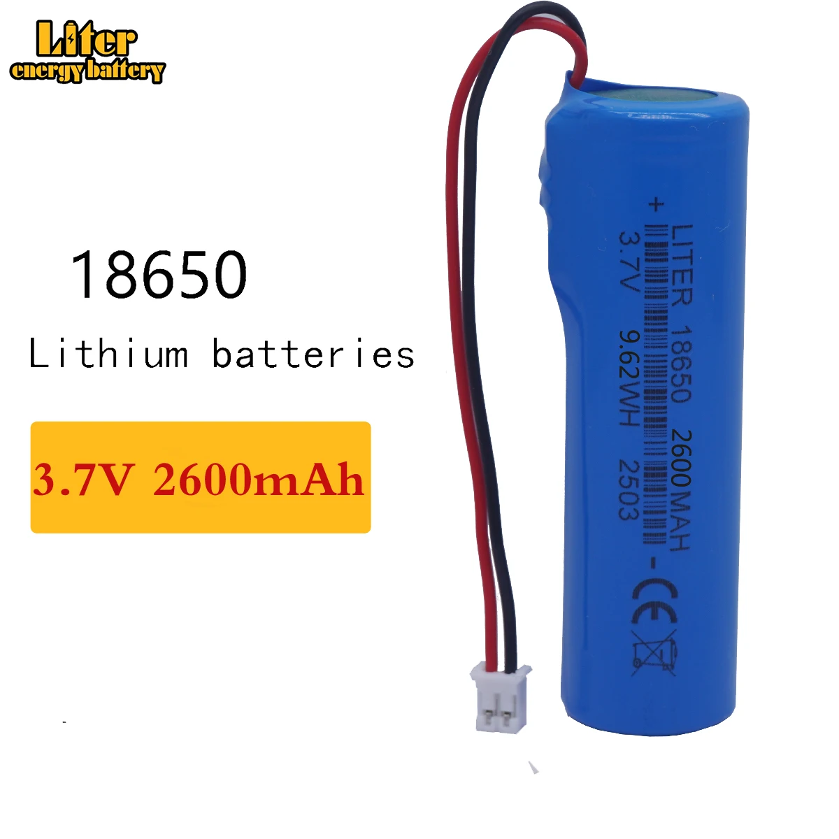 18650 PCB بطارية ليثيوم 3.7 فولت 1S1P 2600 مللي أمبير مع PH2.0 رابط التوصيل للإضاءة الأنظف لعبة كهربائية سمّاعات بلوتوث #1