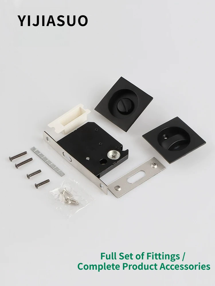 Square Recessed Sliding Door Hook Lock, Universal Invisible Indoor Sliding Wooden Door Lock for Kitchen, Home Use