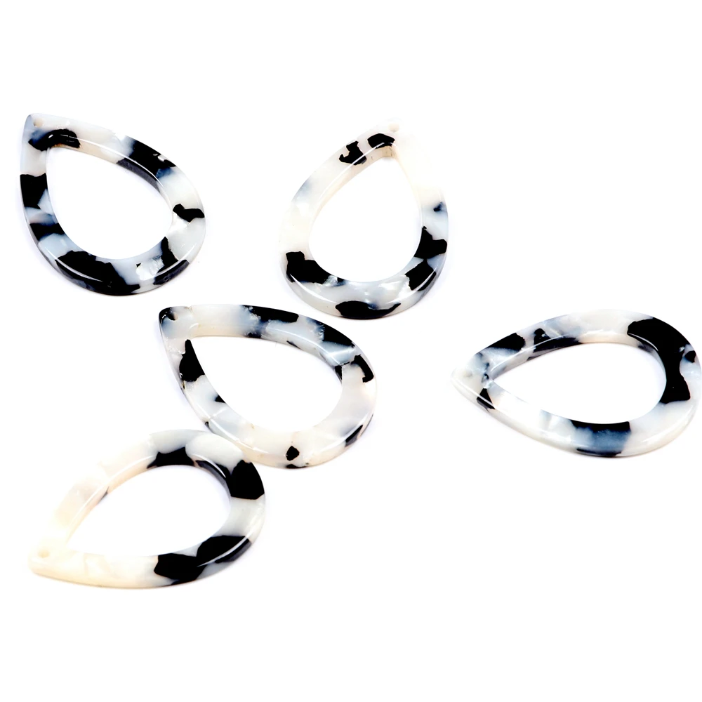 Schildpatt-Perlen, Acetat-Acryl-Leoparden-Anhänger, Tropfenförmige Anhänger, Schmuckzubehör, Ohrringteile, 31mm X 21,5mm – Detail 1