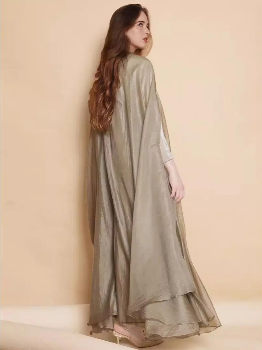 Eid Muslim Dress Two Pieces Women Cardigan Robe Suit Dresses Jalabiya Ramadan Morocco Abayas Dubai Islam Vestidos Modest Kaftan