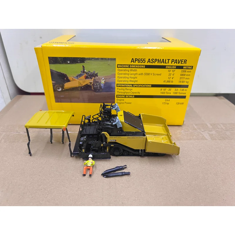 DM دييكاست 1:50 مقياس AP655 الأسفلت رصف سبيكة لودر أطفال بالريموت كنترول نموذج 85590MH جمع تذكارية عرض الحلي هدية