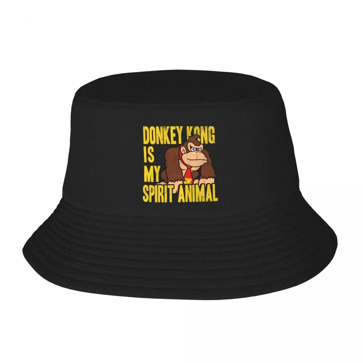 Custom Donkey Kong Is My Spirit Animal Bucket Hat for Women Men Printed Video Game Summer Travel Beach Outdoor Fishing Cap