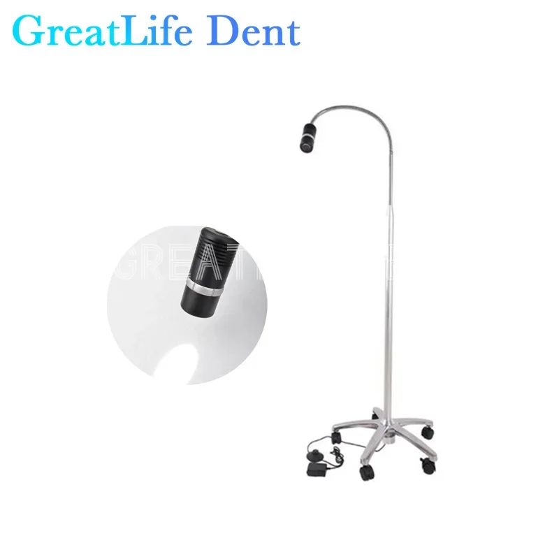 GreatLife Dent 7w Dental Mobile Brightness Adjustable Surgical Medical Examination Lab Oral Floor Standing Dental Light Led Lamp