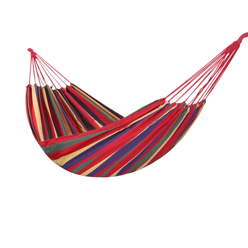 Outdoor Thickened Canvas Hammock Camping Outdoor Swing Net Hed Anti Rollover Striped Hanging Chair Hammock